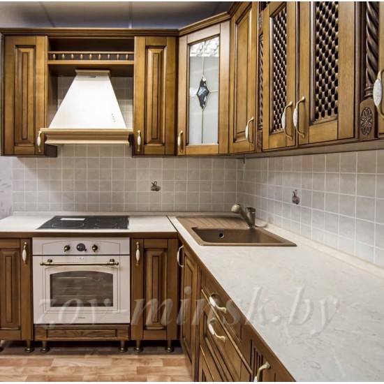 Кухня ЗОВ с фасадами из ясеня 506/106