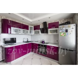 Кухня из пластика с фасадами Фиалка